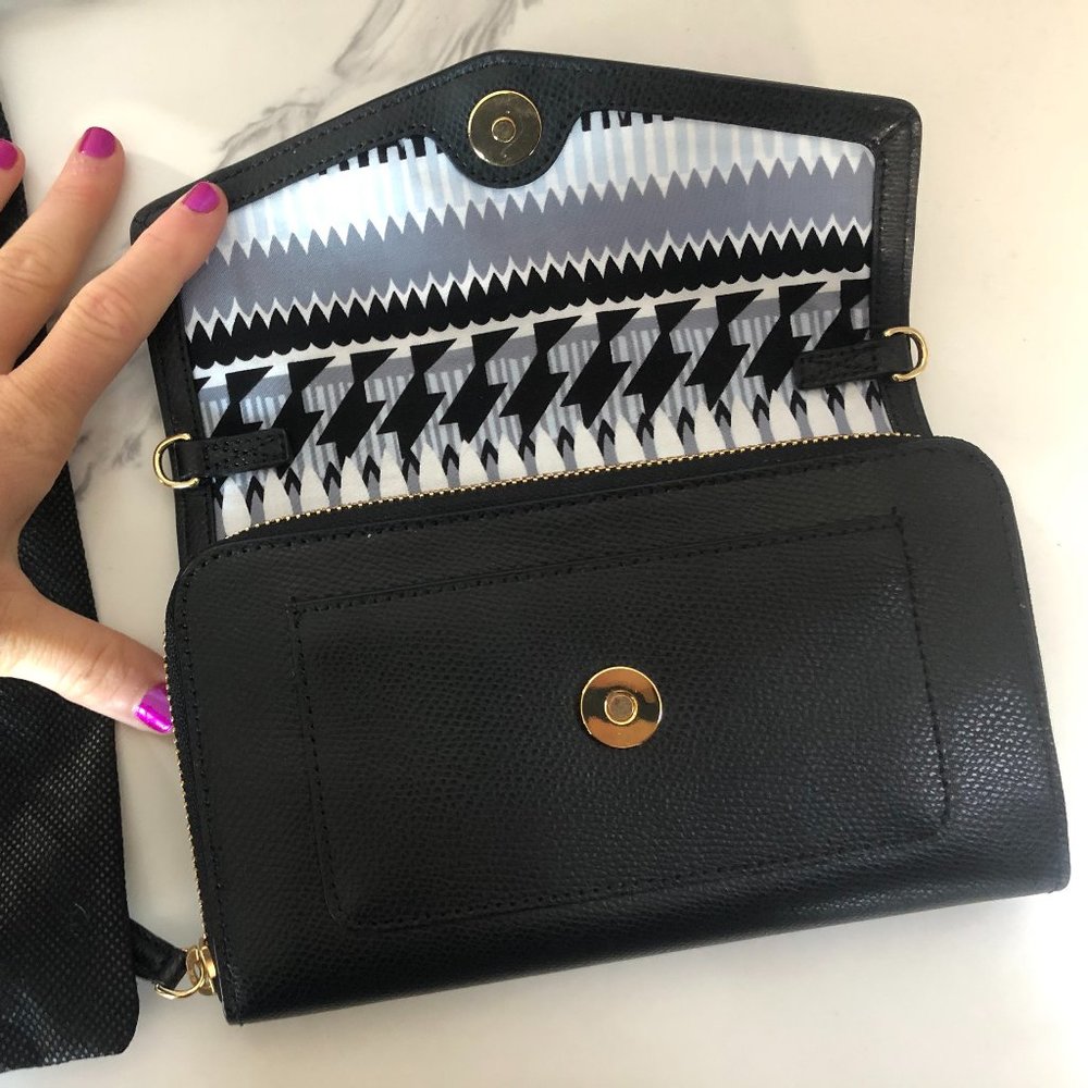 Black Leather Clutch by Vera Bradley